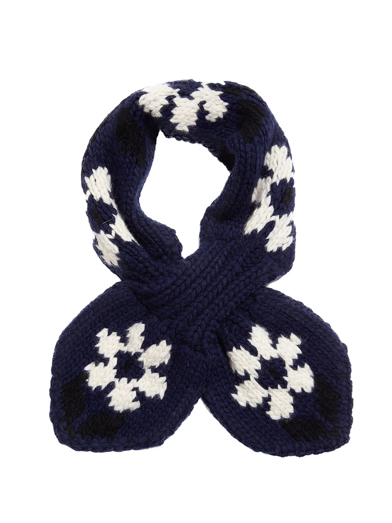 YMC Slot Flower Scarf in Navy