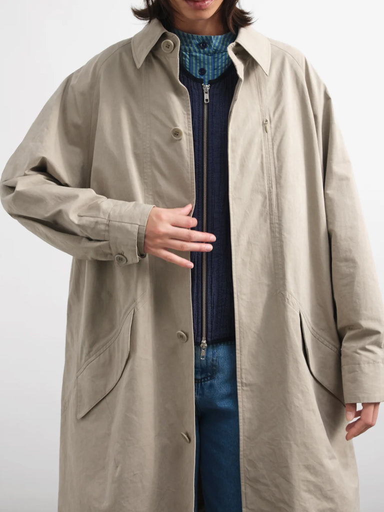 YMC Tyrell Trench Coat in Stone