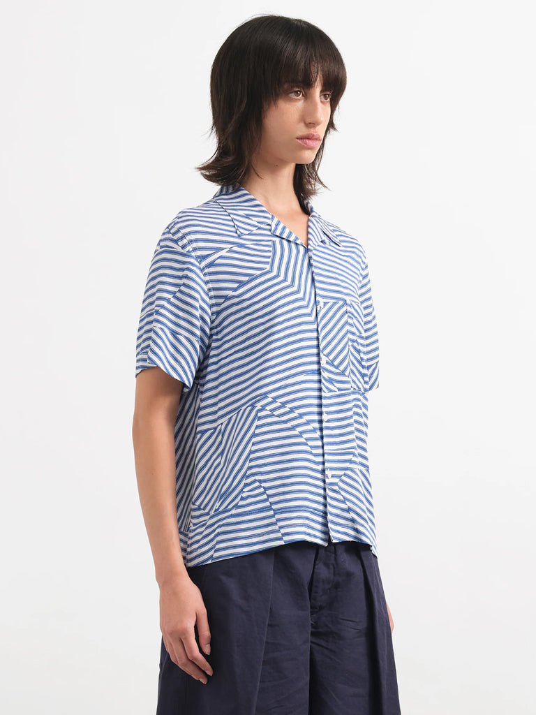 YMC Vegas SS Shirt in Blue White