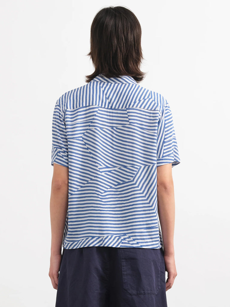 YMC Vegas SS Shirt in Blue White