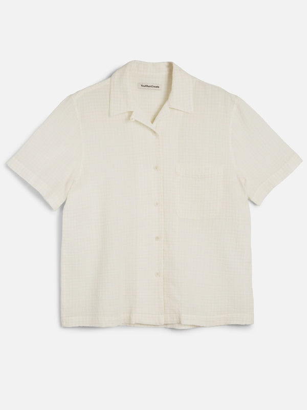 YMC Vegas SS Shirt in White Yellow