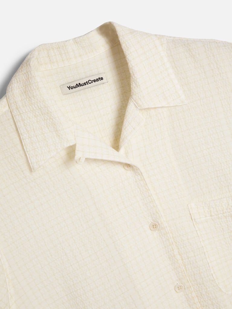 YMC Vegas SS Shirt in White Yellow