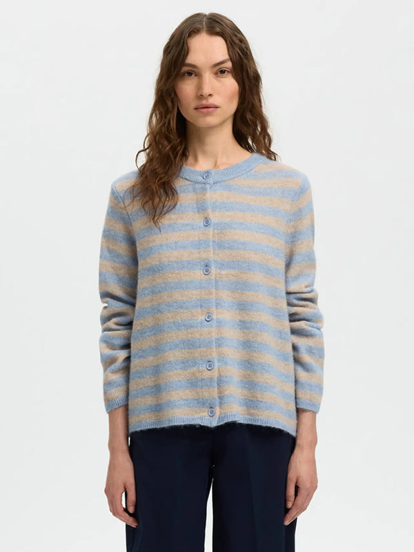 Selected Lulu Cardigan in Cashmere Blue Birch