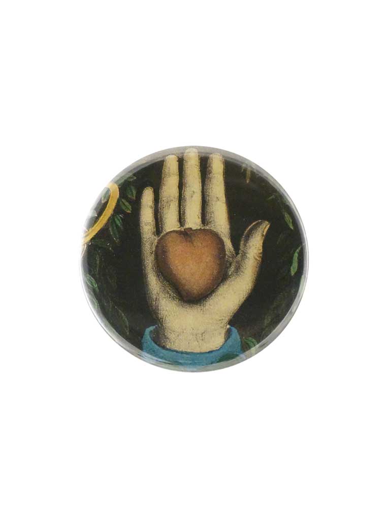 John Derian Heart in Hand Pocket Mirror