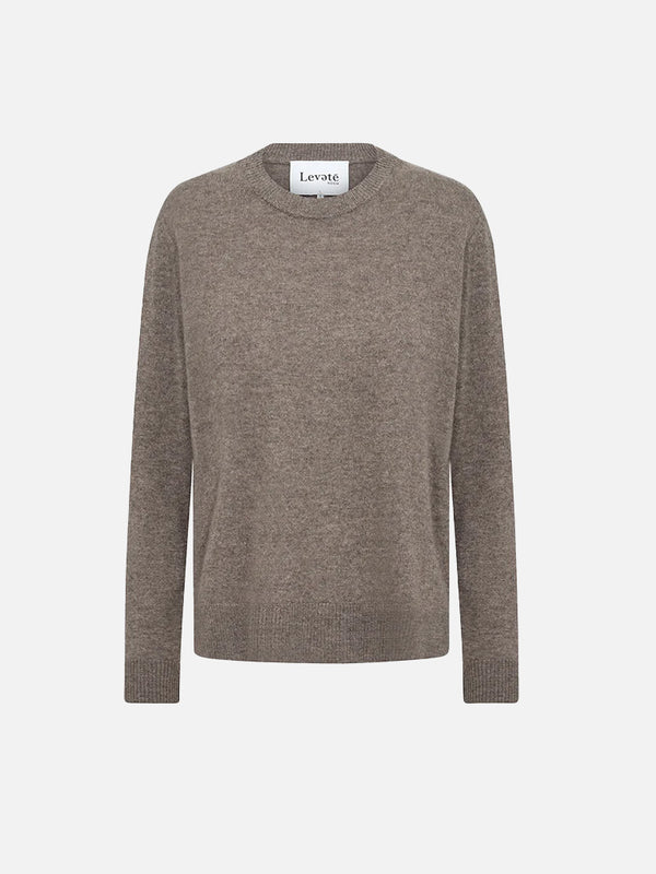 Levete Room Eloise Cashmere Crew Sweater in Morel