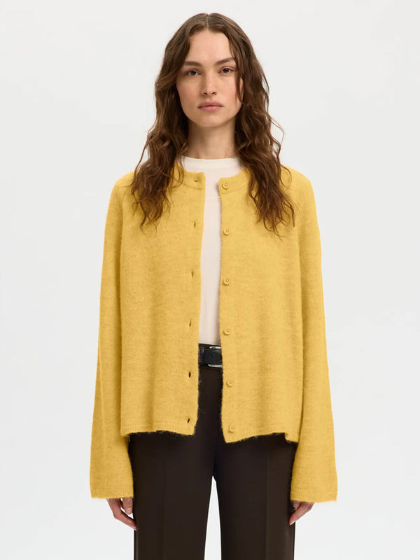 Selected Lulu Cardigan in Ochre Melange