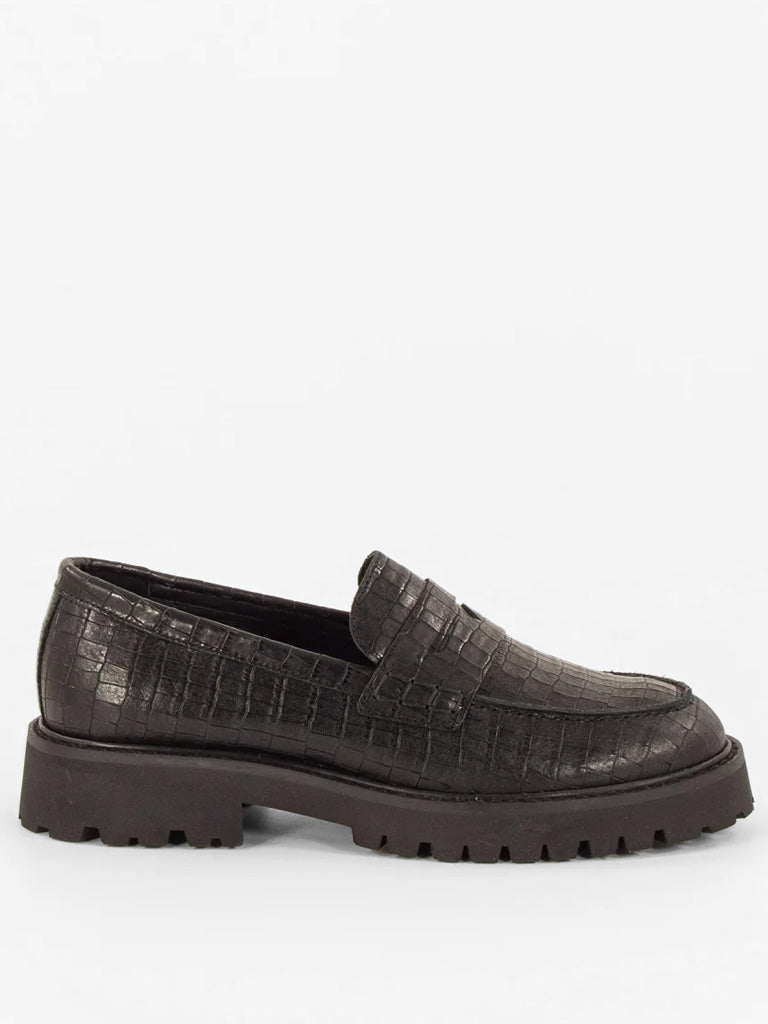 Sessun Barcelo Loafer in Croco Black