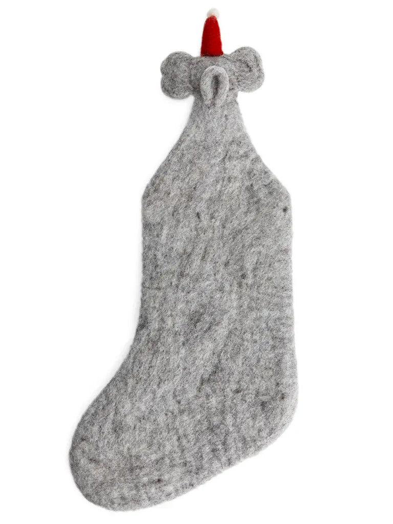 Afro Art Elephant Stocking in Grey