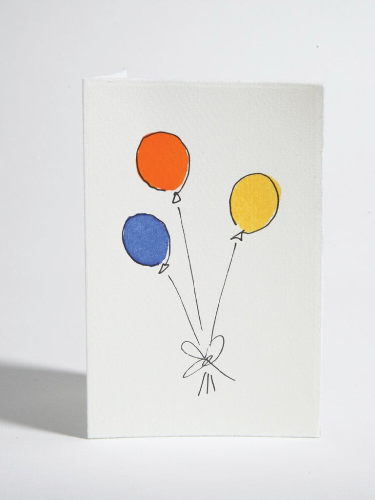 Scribble & Daub Balloons Card in Blue