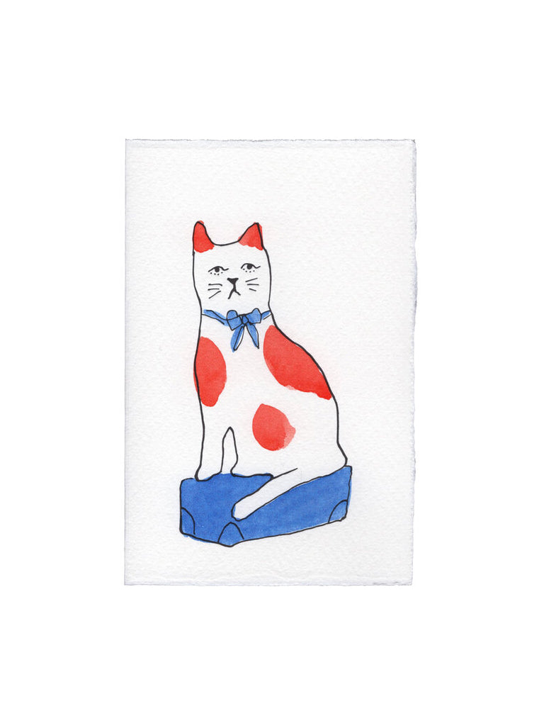 Scribble & Daub Cat Card in Blue