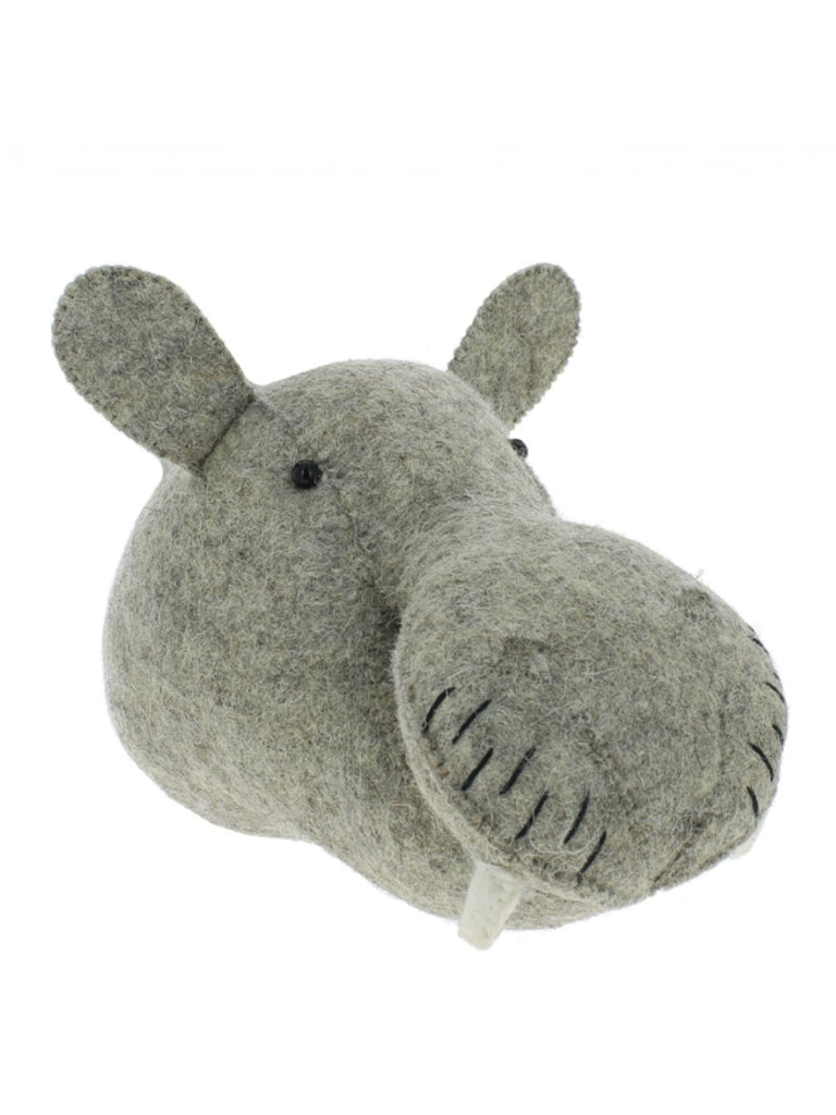 Fiona Walker Mini Hippo Head in Grey