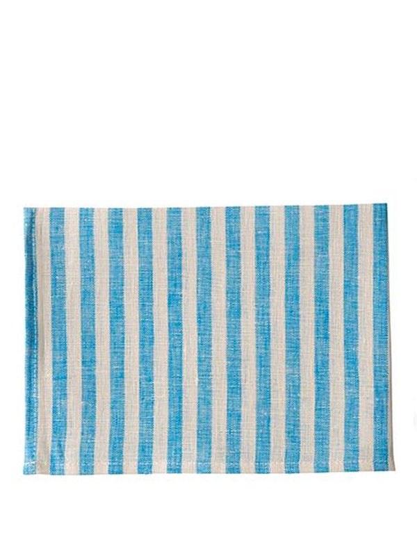 Fog Linen Work Francis Tea Towel in Turquoise & Natural