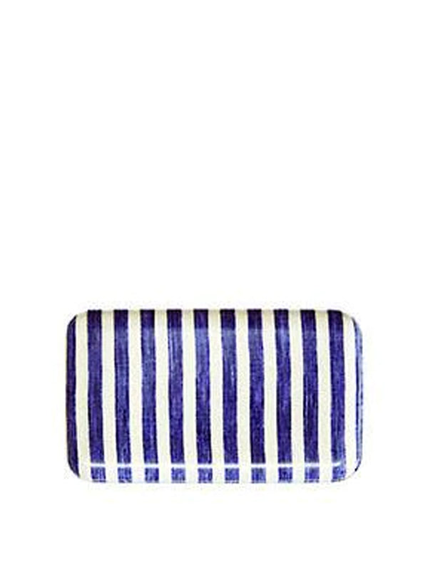 Fog Linen Work Tray in Navy & Natural Stripes