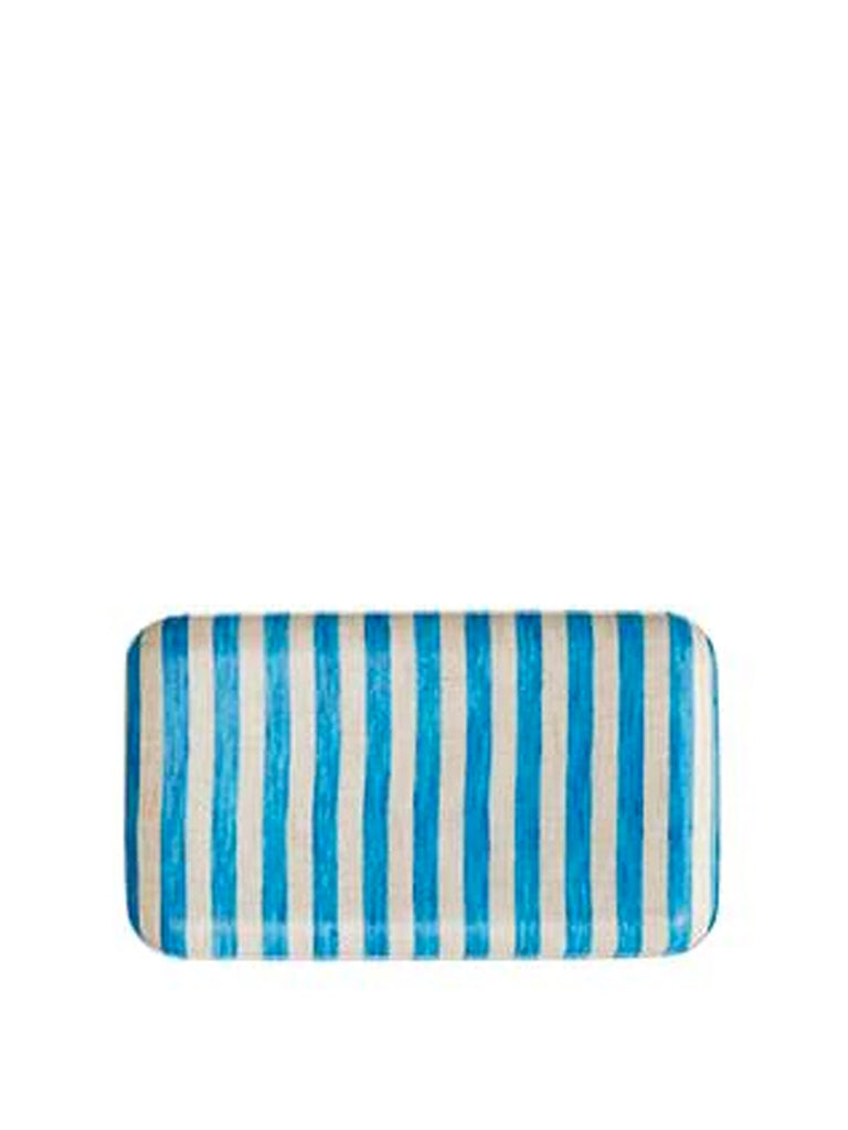 Fog Linen Works Francis Tray in Turquoise & Natural Stripe
