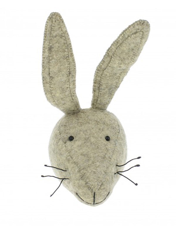 Fiona Walker Mini Hare Head in Grey