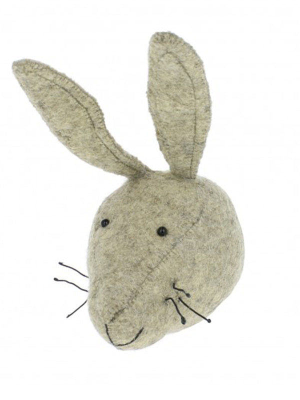 Fiona Walker Mini Hare Head in Grey
