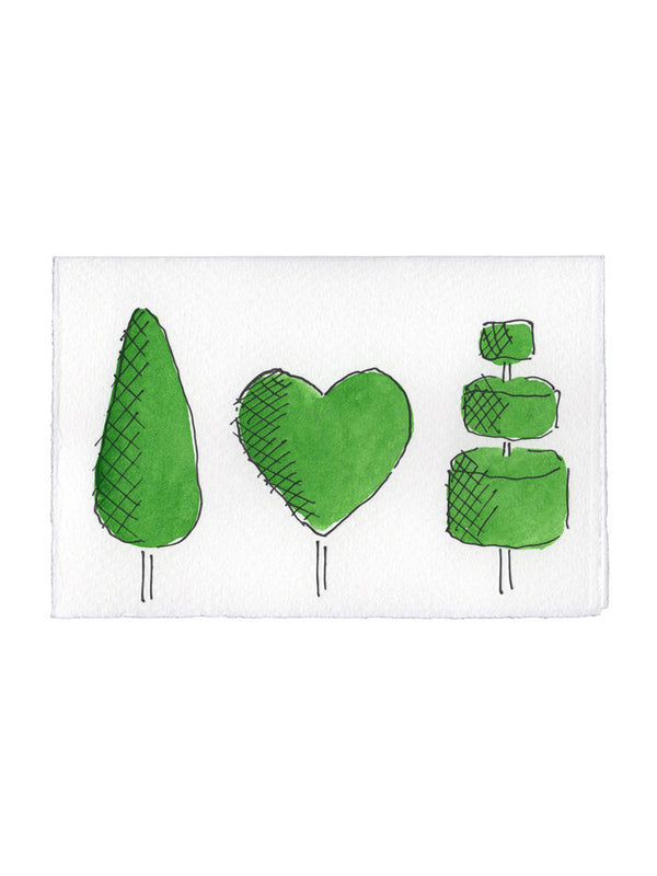 Scribble & Daub I Love Yew Card in Green