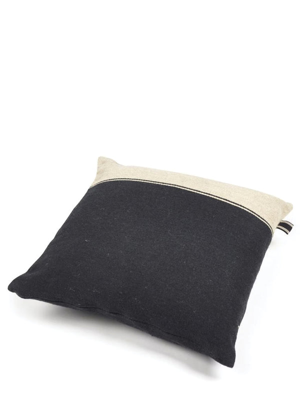 Libeco Marshall Large Cushion & Insert in Flax & Black