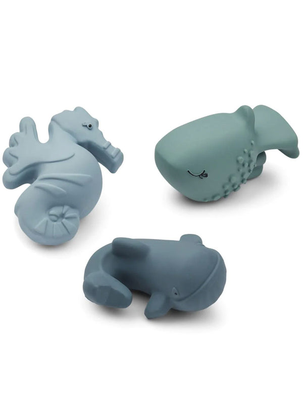 Liewood Nori Sea Creature Bath Toys in Whale Blue Mix