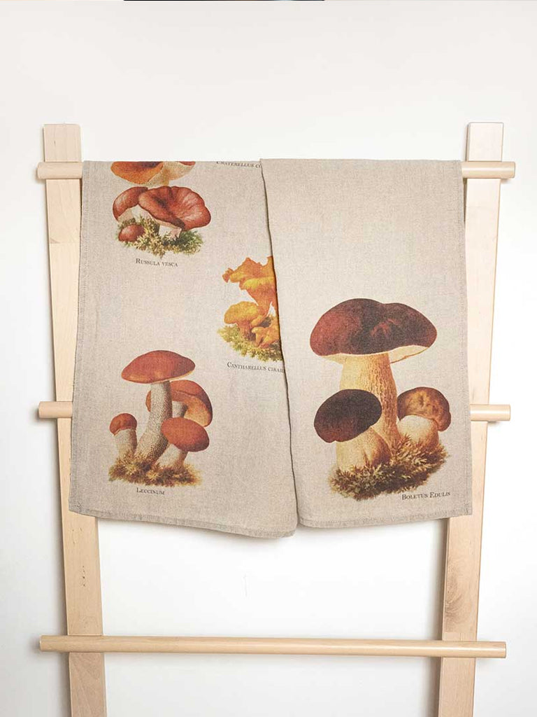 Linoroom Mushroom Tea Towels in Linen