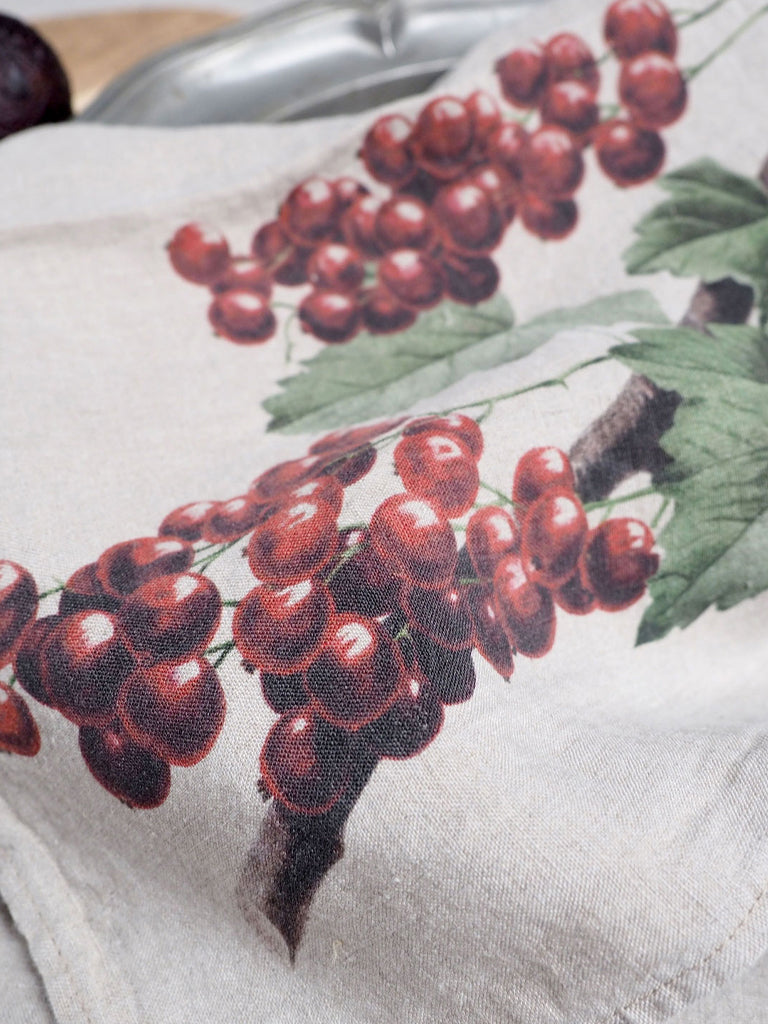 Linoroom Redcurrant & Plum Tea Towels in Linen