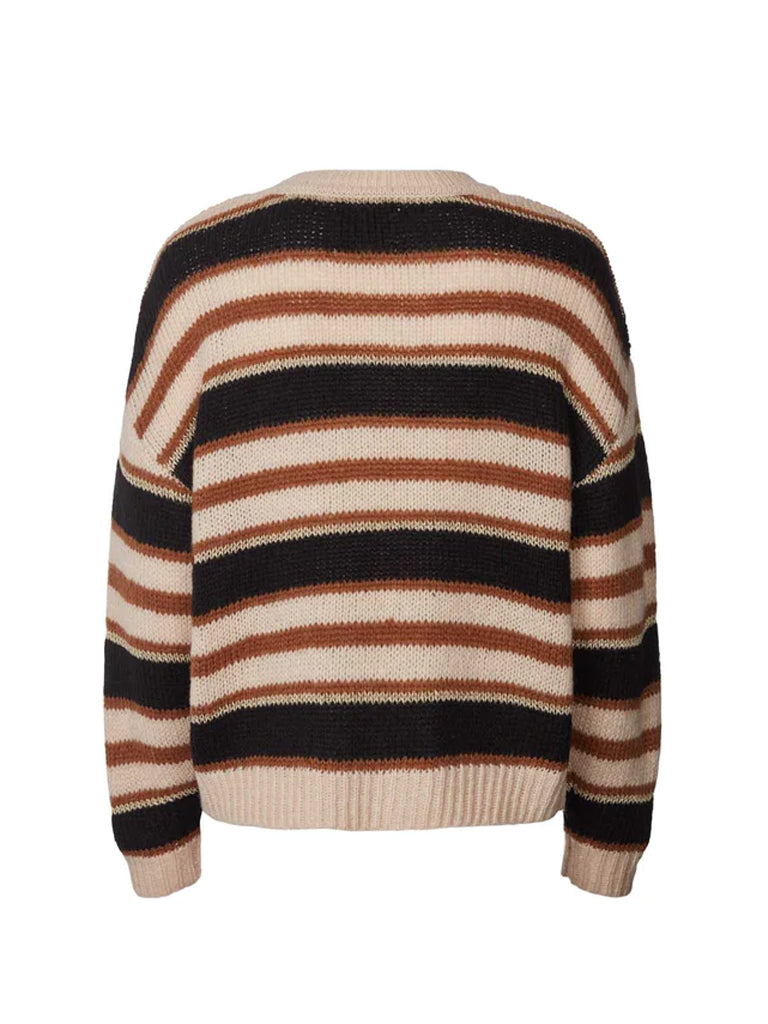 Lolly's Laundry Terry Knit in Black and Brown Stripe