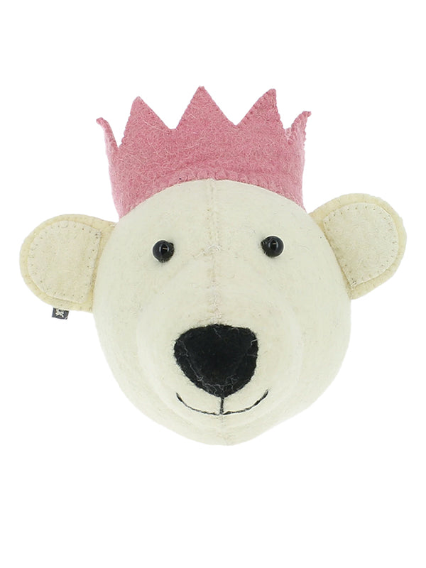 Fiona Walker Mini White Bear with Pink Crown