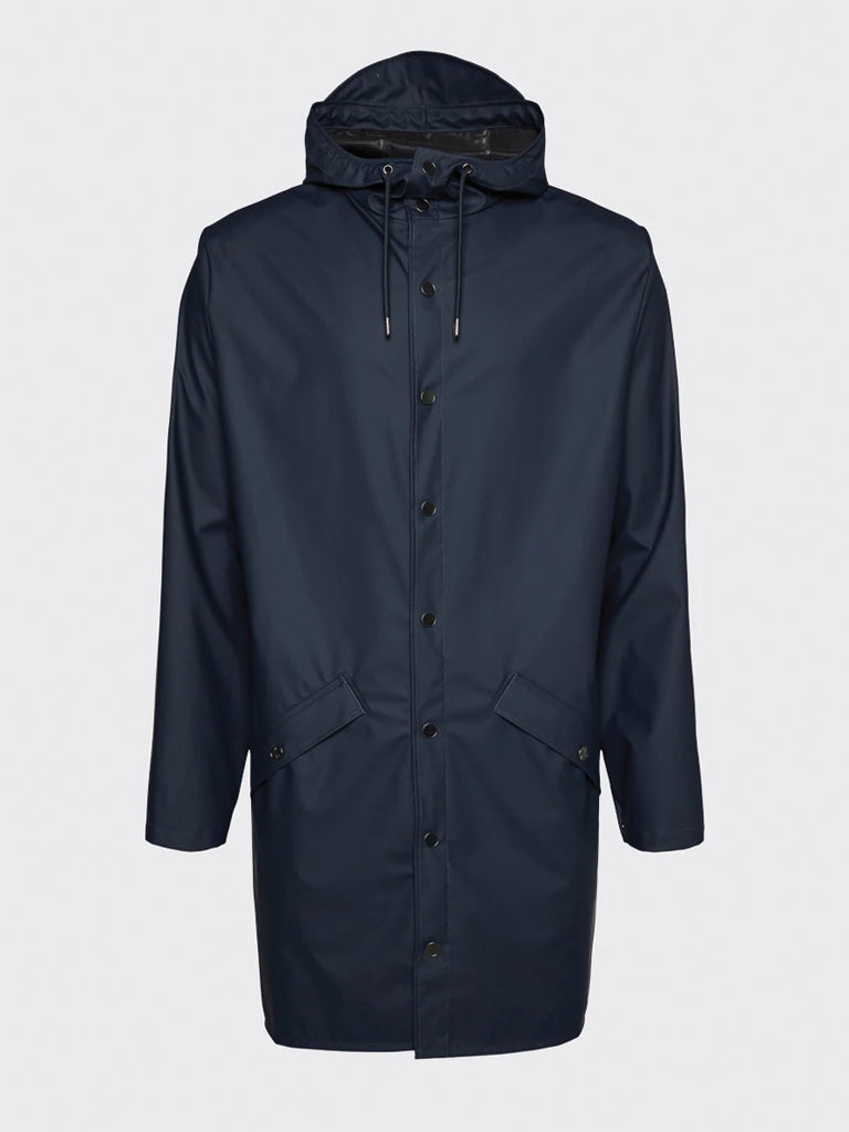 Rains Long Jacket in Navy