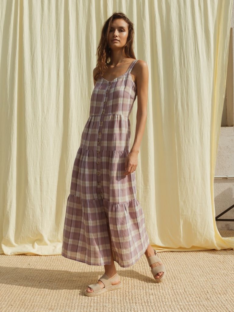 Indi & Cold Rustic Long Dress in Lila