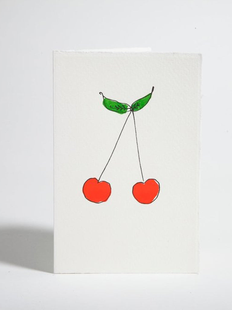 Scribble & Daub Cherries Card in Red