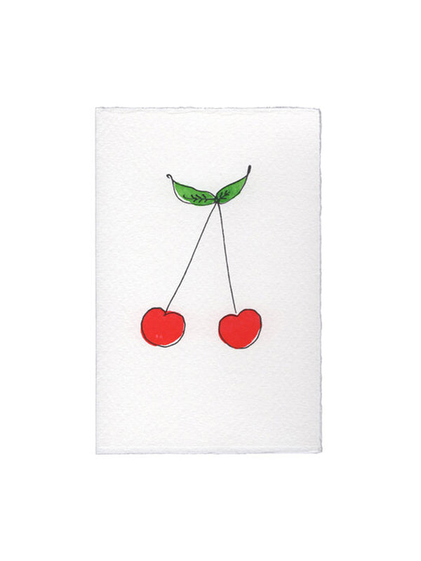 Scribble & Daub Cherries Card in Red