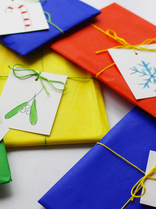 Scribble & Daub Gift Tags Festive in Green