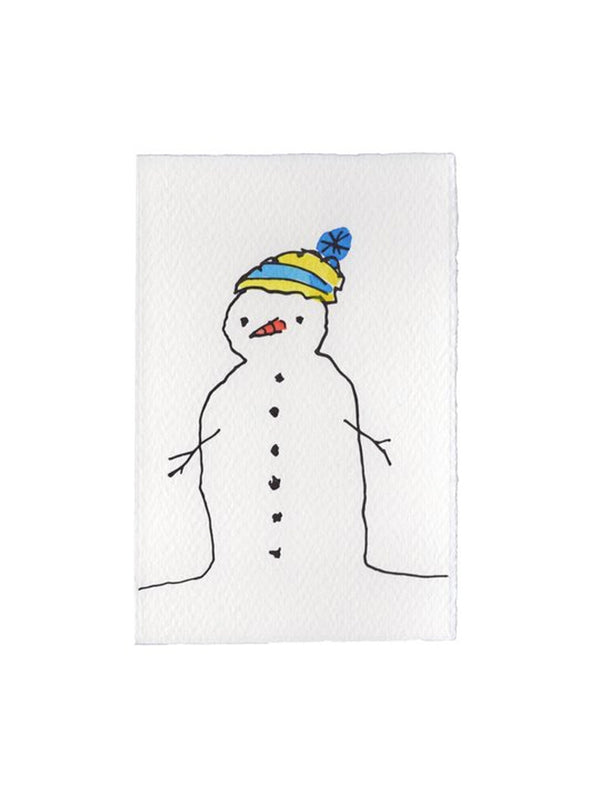 Scribble & Daub Snowman Card in Blue