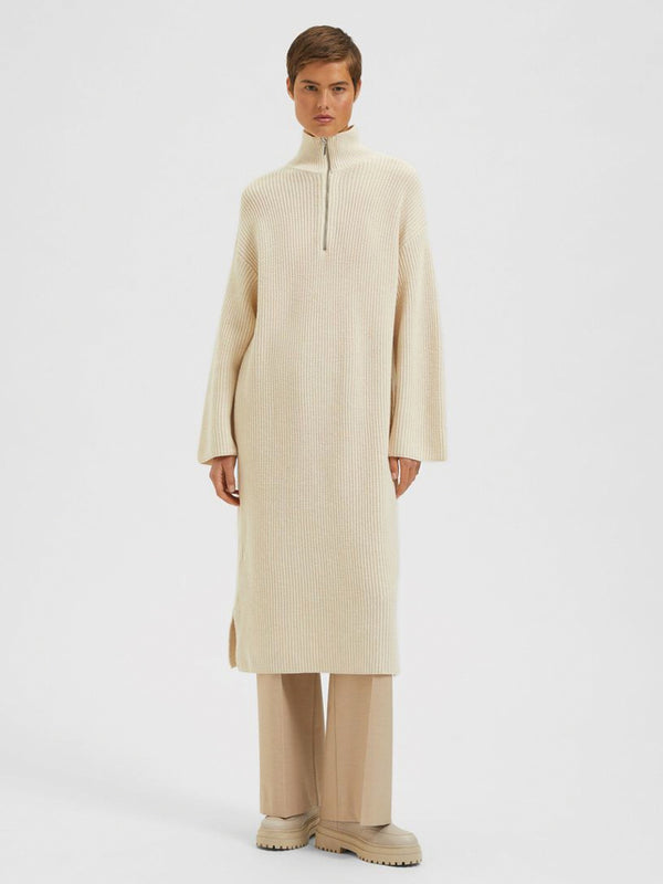Selected Femme Fela Knit Dress in Birch