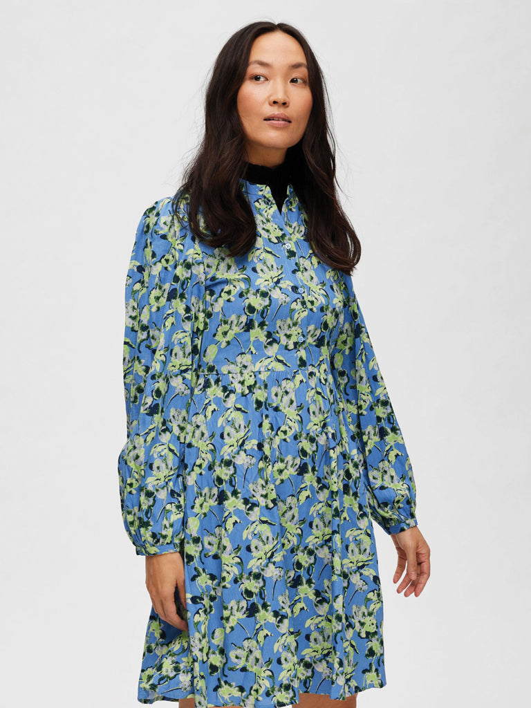 Selected Femme Jana Shirt Dress in Ultramarine