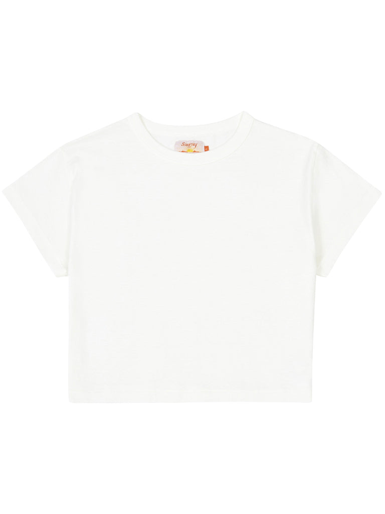 Sunray Spirit Hi'aka Cropped T-Shirt in Off White