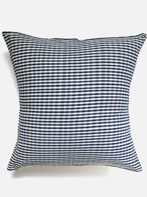 Tensira Large Gingham Cushion in Blue