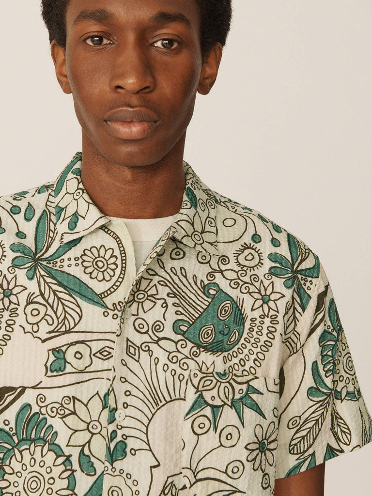 YMC Malick Animal Shirt in Multi