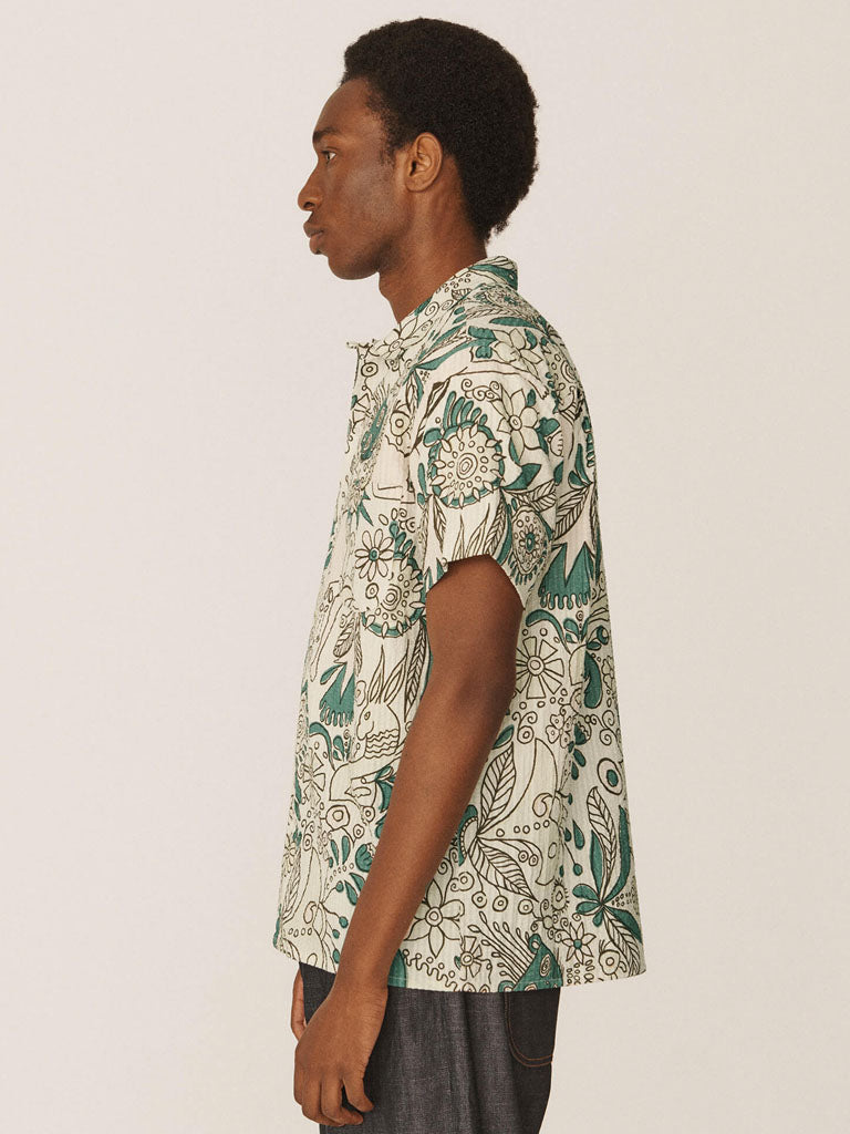 YMC Malick Animal Shirt in Multi