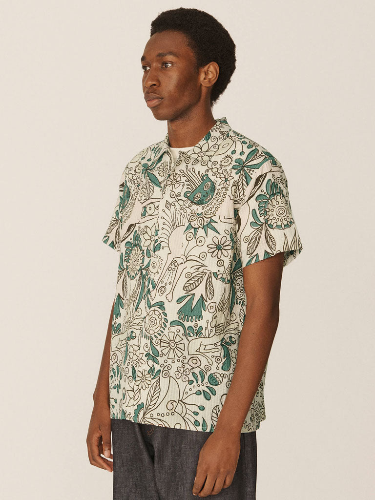 YMC Malick Animal Shirt in Multi