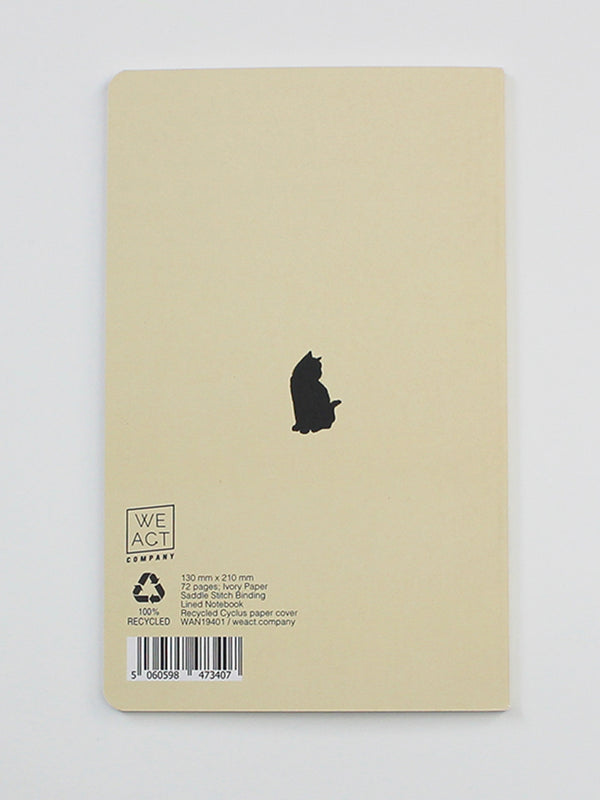 We Act Yellow Cat Silhouette Notebook