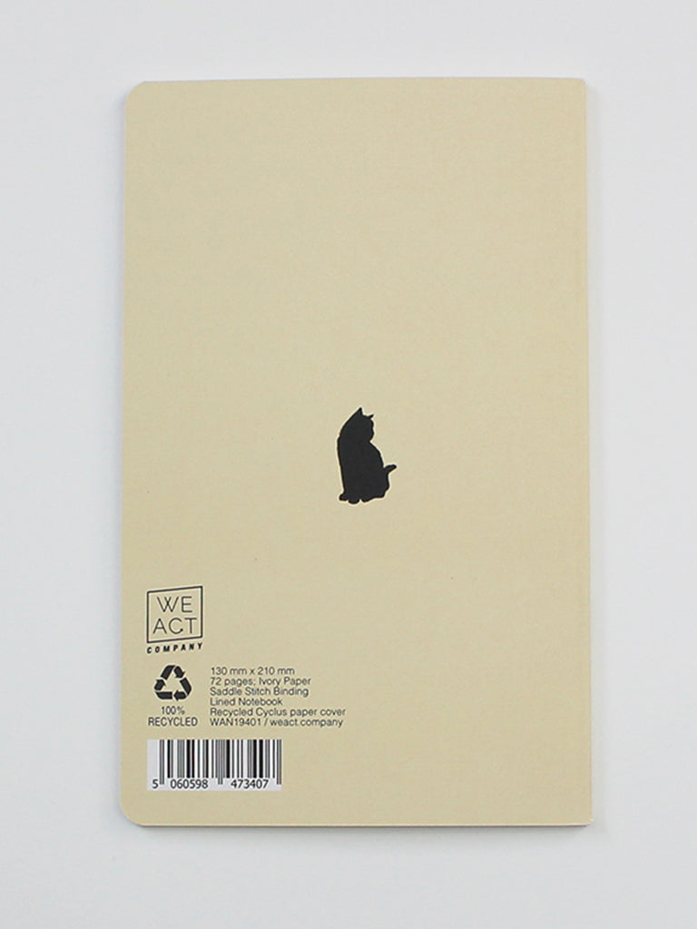 We Act Yellow Cat Silhouette Notebook